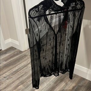 Sheer Black Lace Top